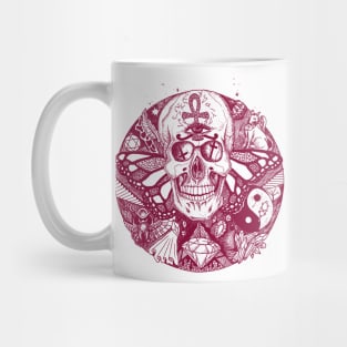 Burgundy Skull Circle of Humanity Mug